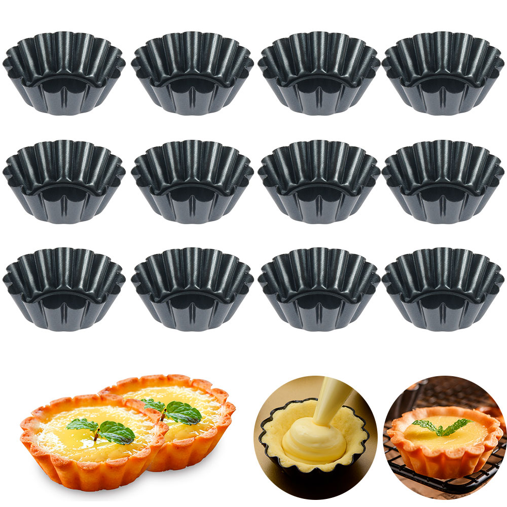 Egg Waffle Pan - 12 buah panci cetakan Tart Quiche