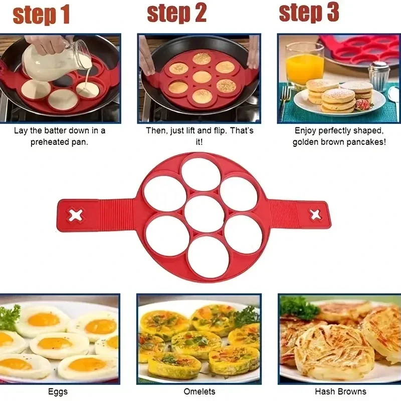Silikon 7 lubang lingkaran pen - Egg Waffle Pan ulasan dan harga