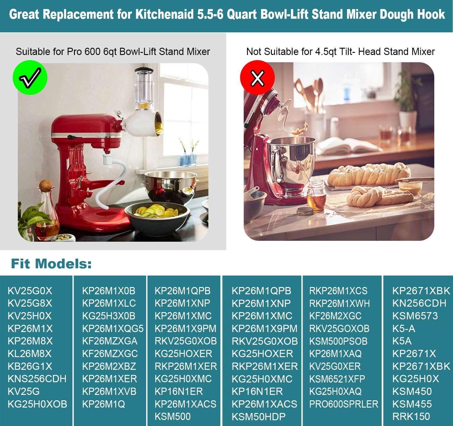 Hook Spiral Berlapis untuk Mix - Kitchenaid Mixer Pro 600 ulasan dan harga